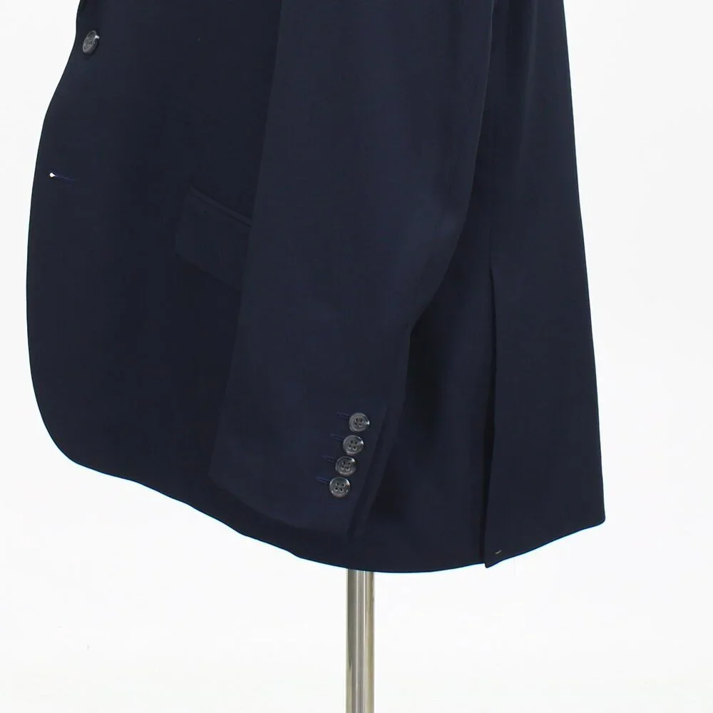 Haggar 50R Navy Solid 2-Button Sport Coat Blazer Jacket T659